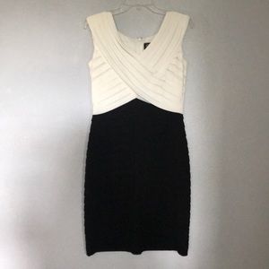 Black and creamy white cocktail dress